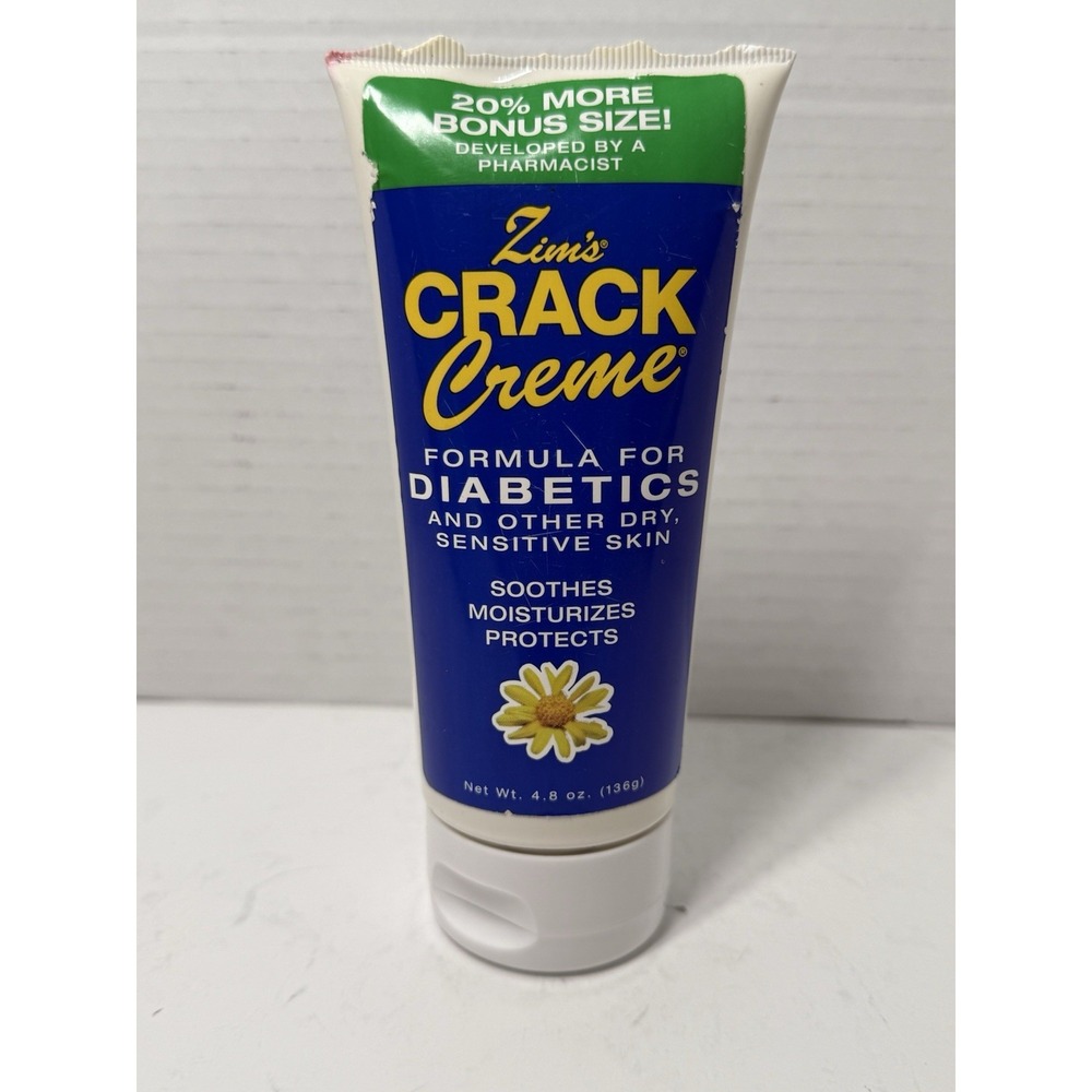 New Original Zim's Crack Creme Diabetics Aloe/Arnica 4.8 Oz LARGE TUBE VHTF